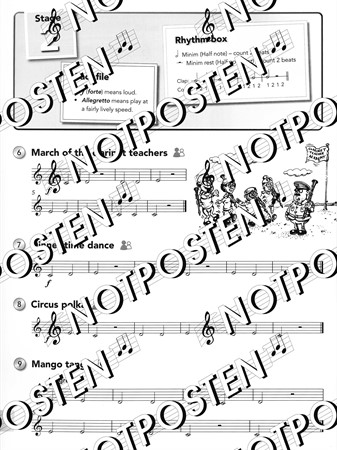 Exempel med notbild från klarinettboken Paul Harris's Clarinet Basics med melodier och övningar