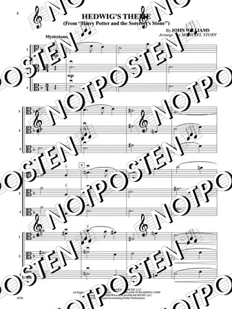 Notbild från Pop Trios for All Viola med noter för tre altfioler