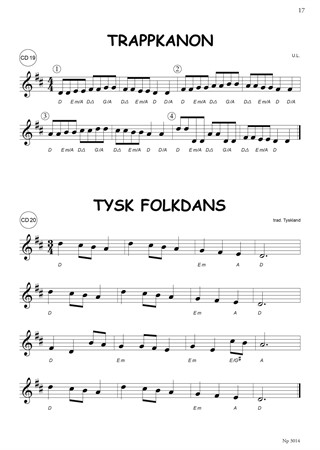 Notbild från notsamlingen Violinisten 1 EXTRA med 31 låtar i första läget för fiol