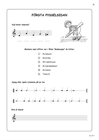 Exempel från första delen i Ulrik Lundströms fiolskola Violinisten 1