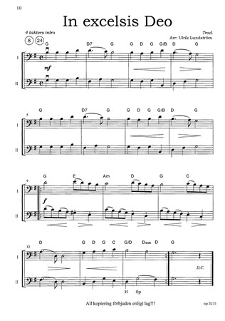 Noter från Ulrik Lundströms Julcellisten - med jullåtar i varierande svårighetsgrad för cello.