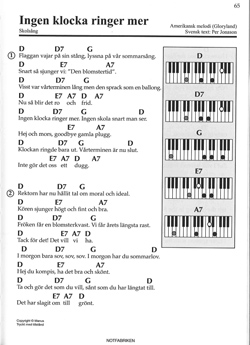Exempel från 100 lätta låtar: Piano/Keyboard 2