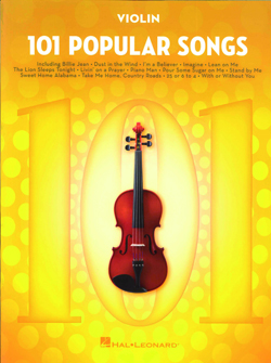Omslag till notsamlingen 101 Popular Songs Violin men arrangemang för solofiol