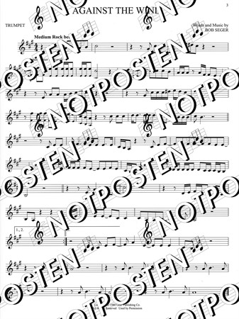Notbild från en av de enkla låtarna i trumpetboken 101 Simple Songs for Trumpet
