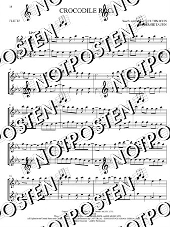 Notbild från notsamlingen First 50 Duets for Flutes med enkla duetter för tvärflöjt