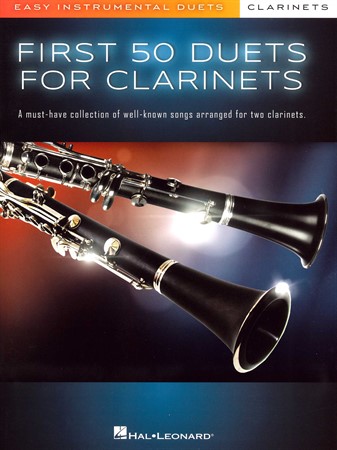 Omslag till notsamlingen First 50 Duets for Clarinets med enkka duetter för klarinett