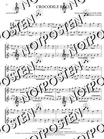 Notbild från notsamlingen First 50 Duets for Alto Saxes med enkla duetter för altsaxofon