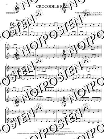 Notbild från notsamlingen First 50 Duets for Trumpets men enkla duetter för två blåsinstrument
