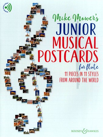 Omslag till notboken Junior Musical Postcards - världsmusik för den unga flöjtspelaren.