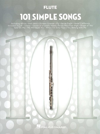 Omslag till notsamlingen 101 Simple Songs for Flute med enkla låtar för tvärflöjt